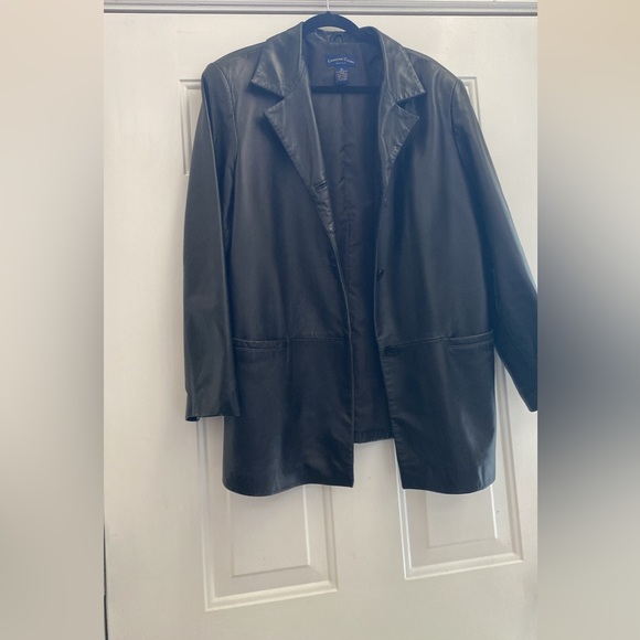 Charter Club Woman’s Leather Jacket Black size 1 X - Picture 7 of 10